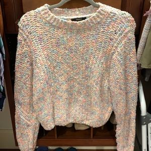 Forever21 multi color pastel sweater with gold sparkle